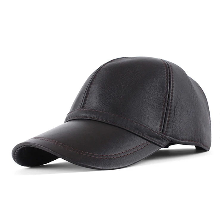 Fashion  wholesale Promotional black Leather Baseball Caps for Sale