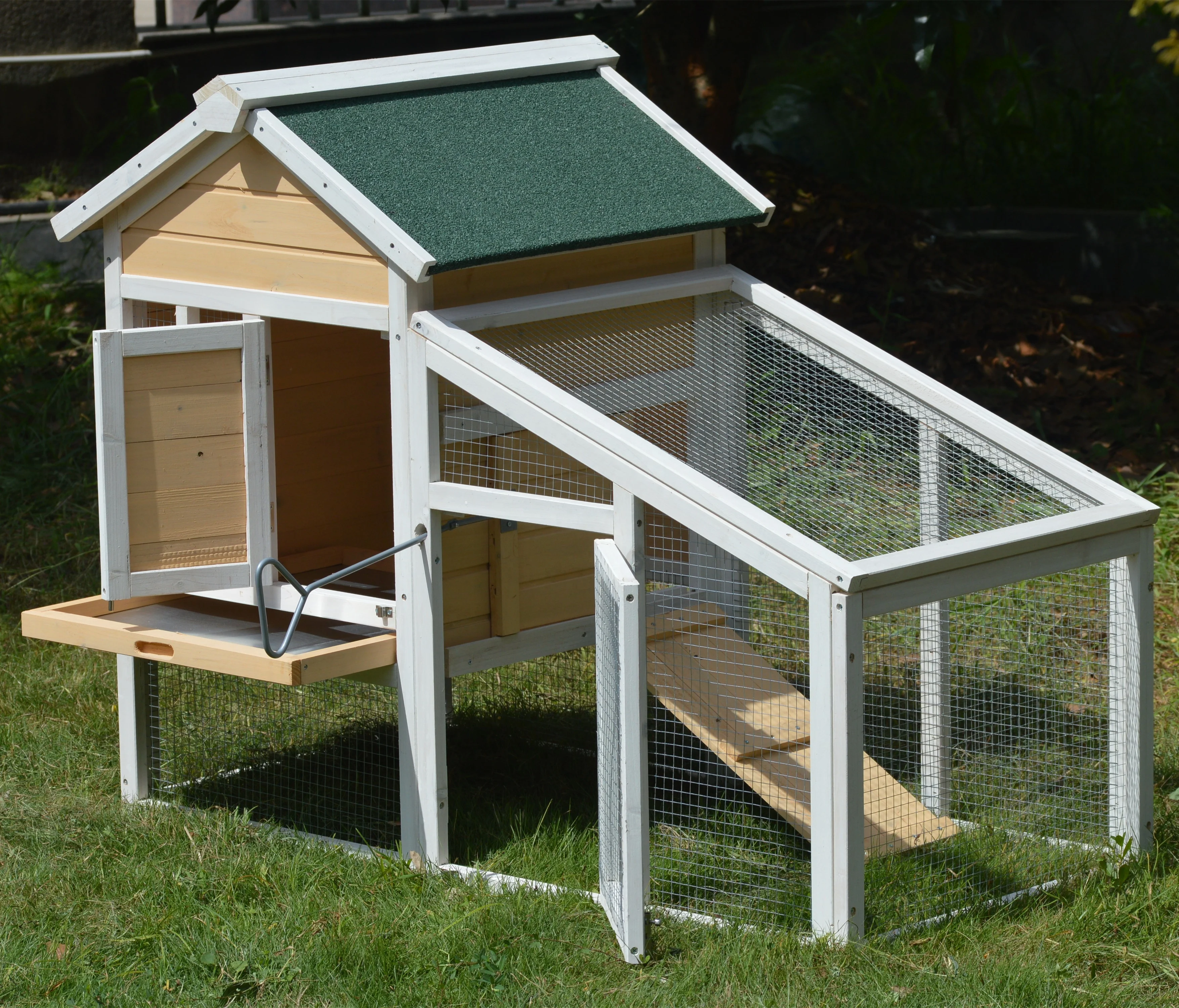 Hot sale manufacture eco-friendly solid wood double rabbit cage
