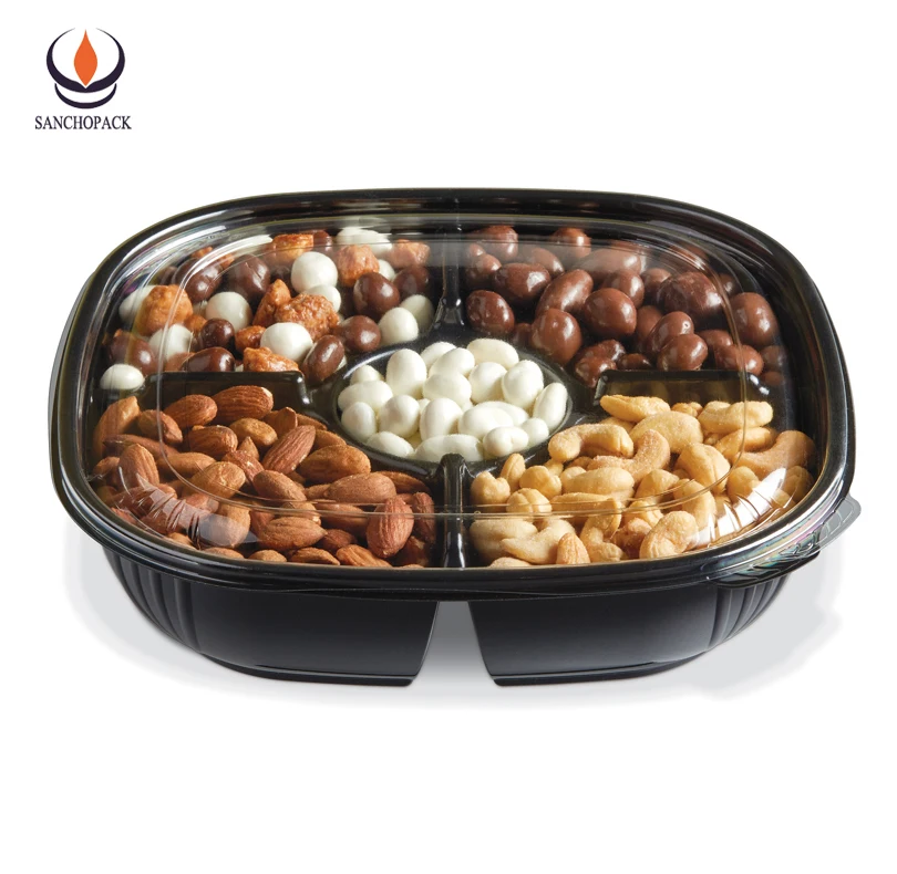 
 Малайзийский черный одноразовый пластиковый пищевой контейнер с крышкой  