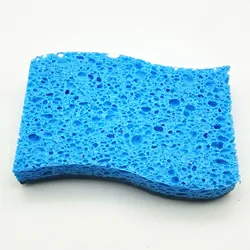 Amazon Hot Sale Blue Wavy Vegetable Biodegradable Skin-Friendly Kitchen Cleaning Cellulose Sponge Scrubber Sponge Scouring Pad