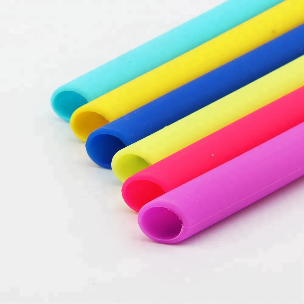 BPA Free Re-useable And Long Flexible Silicone Drinking Straws For Mug Tumbler Use