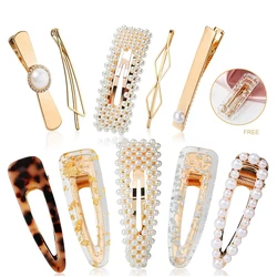 Pearls Hair Clips for Women Bows Clips Ties for Birthday Valentines Day Gifts Bling Hairpins Barrette Styling Tools Accessories