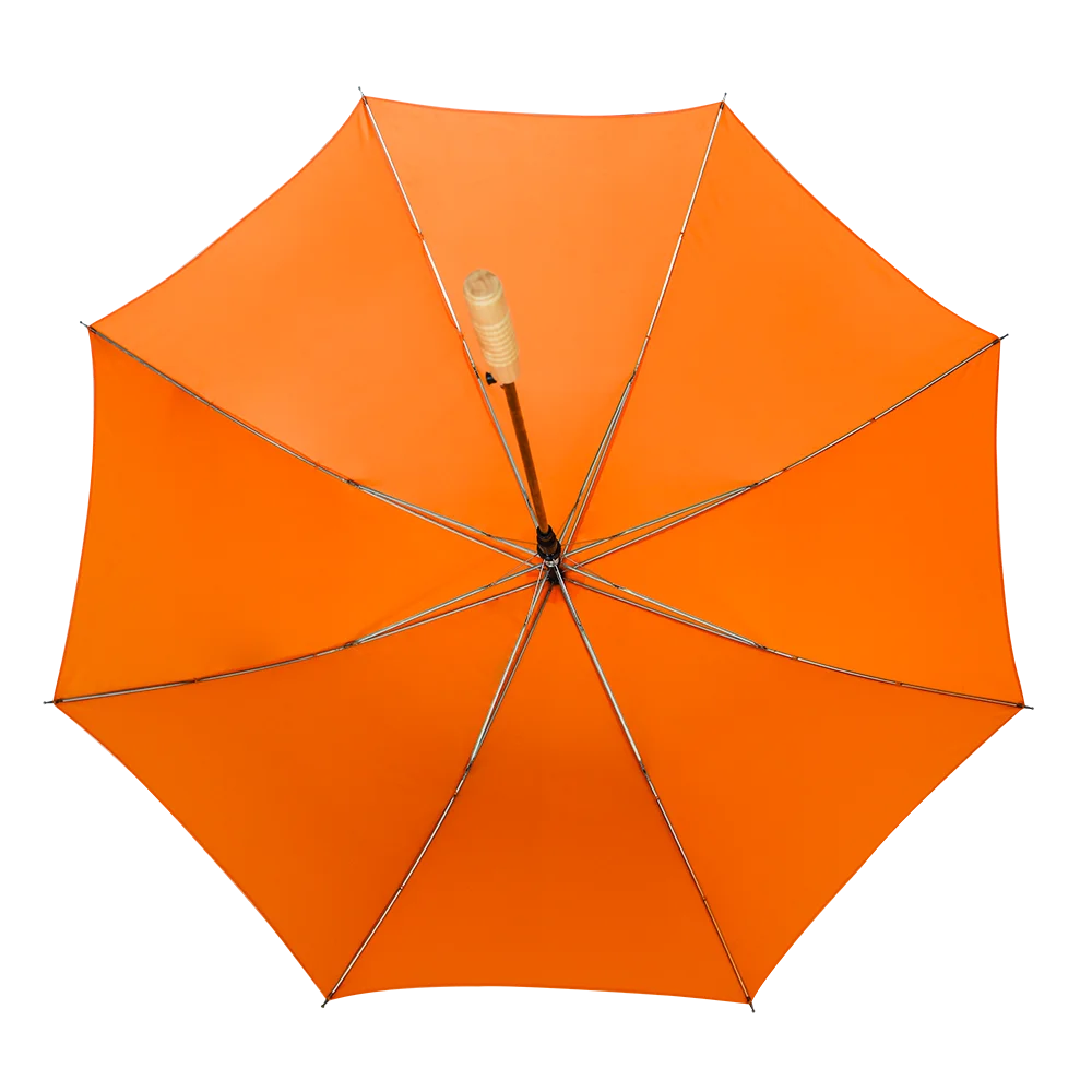
8 bone long handle umbrella promotion straight unbrella with logo print with wooden handle 