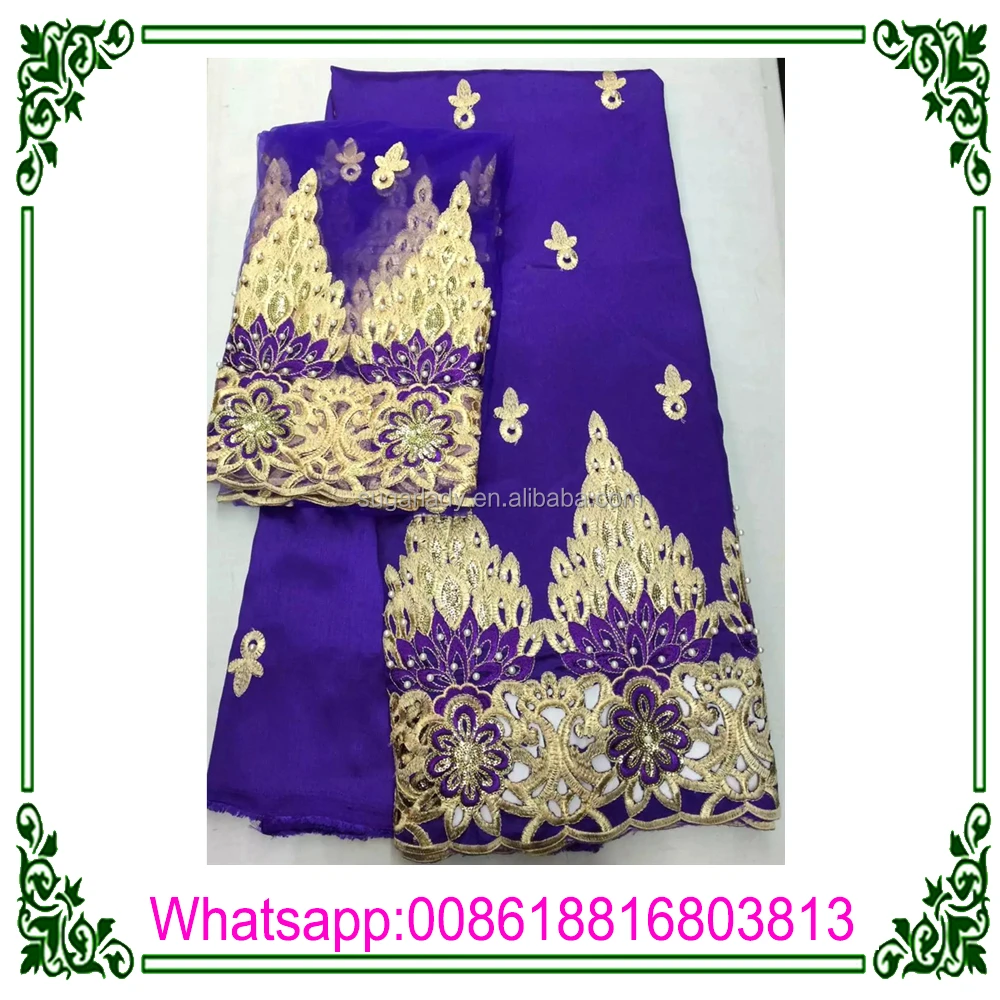 Hot selling india george wrappers set , george fabric with beads for wedding