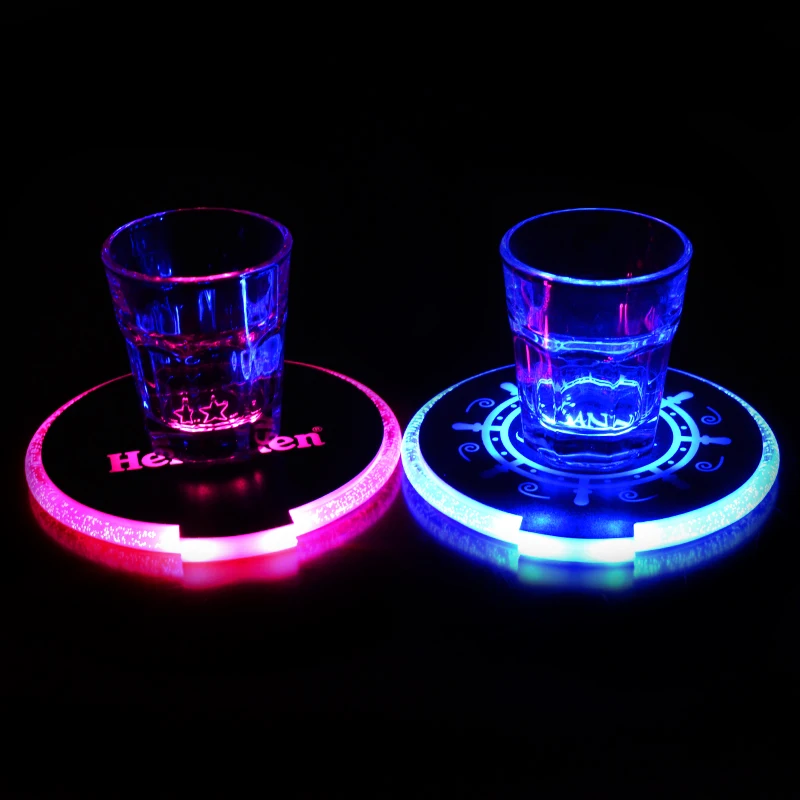 ABS led coasters Acrylic for beer coaster cheap blank acrylic coaster wholesale