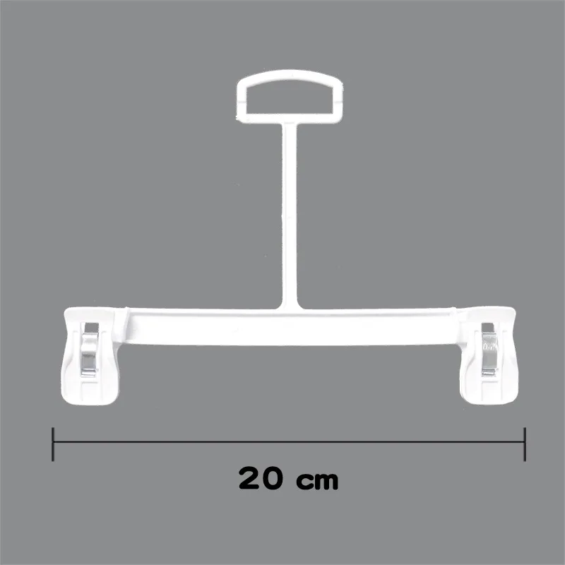Baby trousers hanger white infant plastic clothes hangers with clips for children pants
