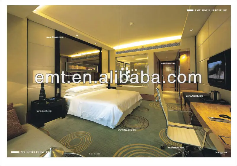 Fashion Modern Hotel Furniture Bedroom Set Solid Wood Wood Beds for Hotel Bedding Room Set Antique Factory Manufacturer Wood