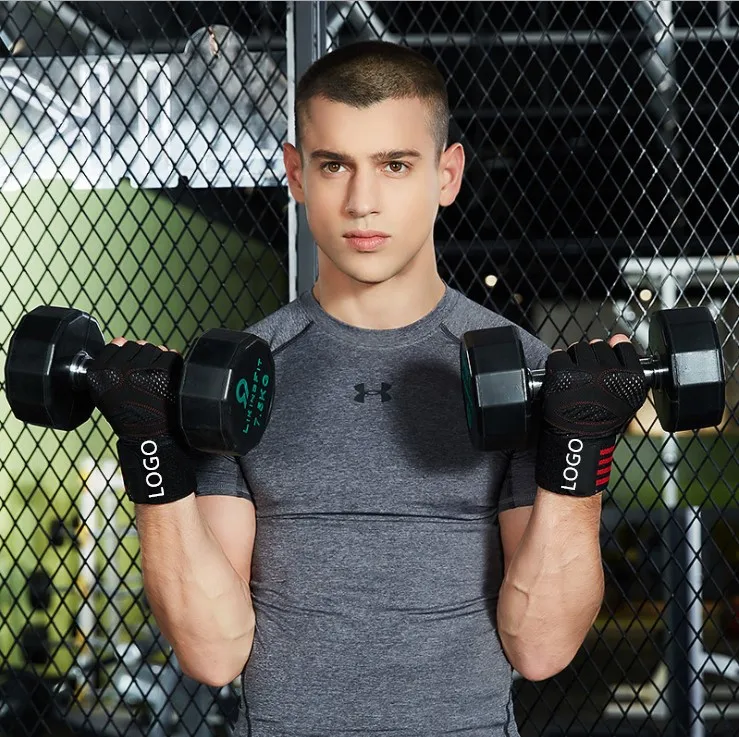 Hot Sale Custom Gym Workout Gloves Wrist Straps Padded Weight Lifting Gloves half finger weight lifting gloves