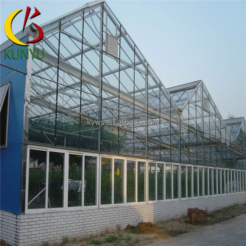 Sawtooth type glass greenhouse cost wood and glass greenhouse