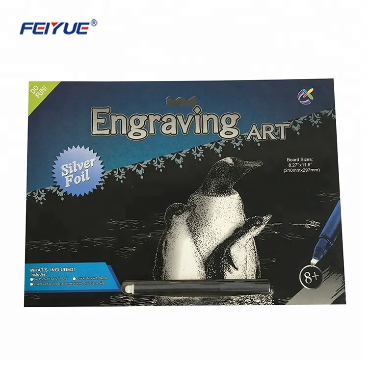 Пользовательский логотип мультяшный дизайн волшебная раскраска Гравировка Искусство Радуга царапины художественная бумага