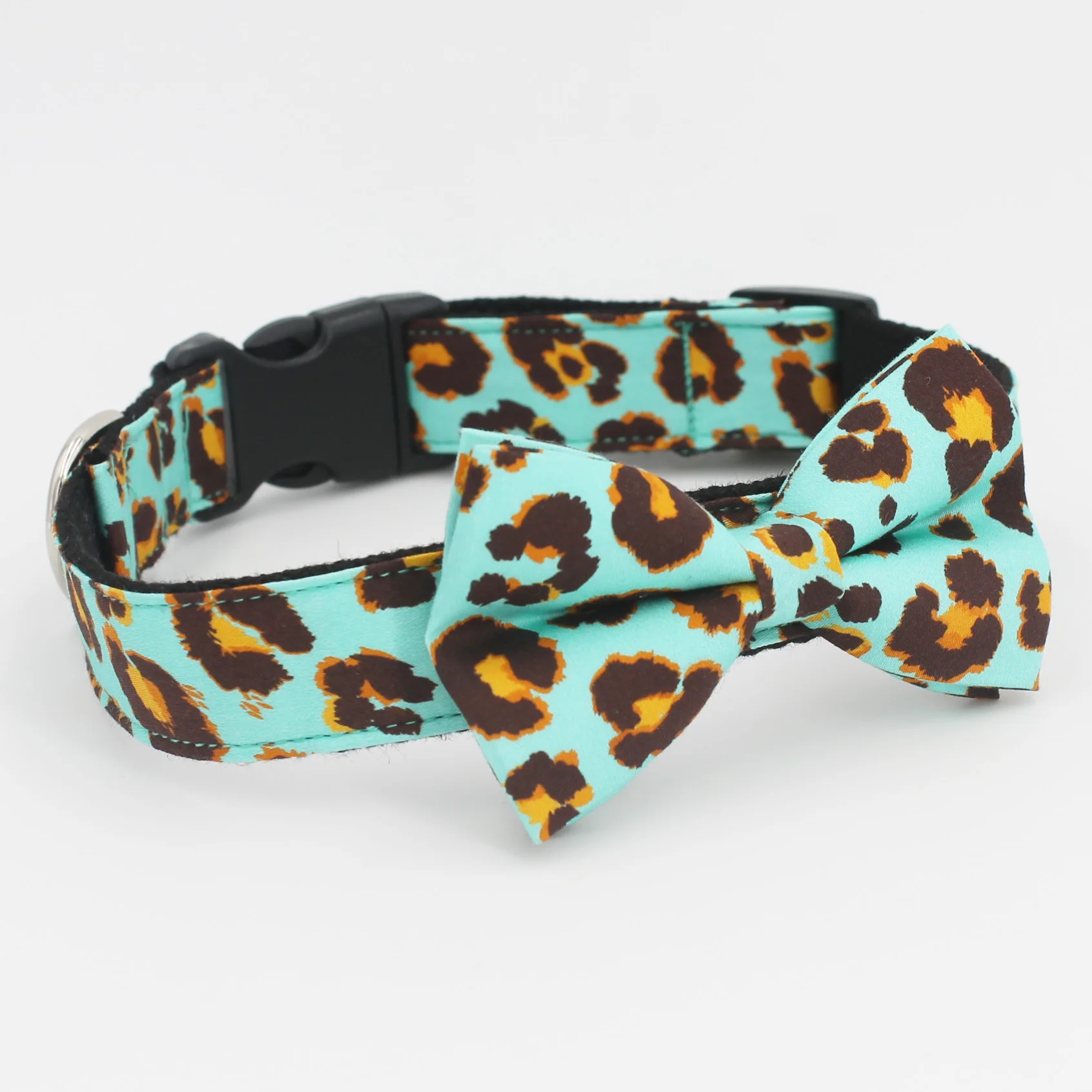 Dog Accessories Bowtie dog collar with rose Gold Buckle ,Matching Leashing Available