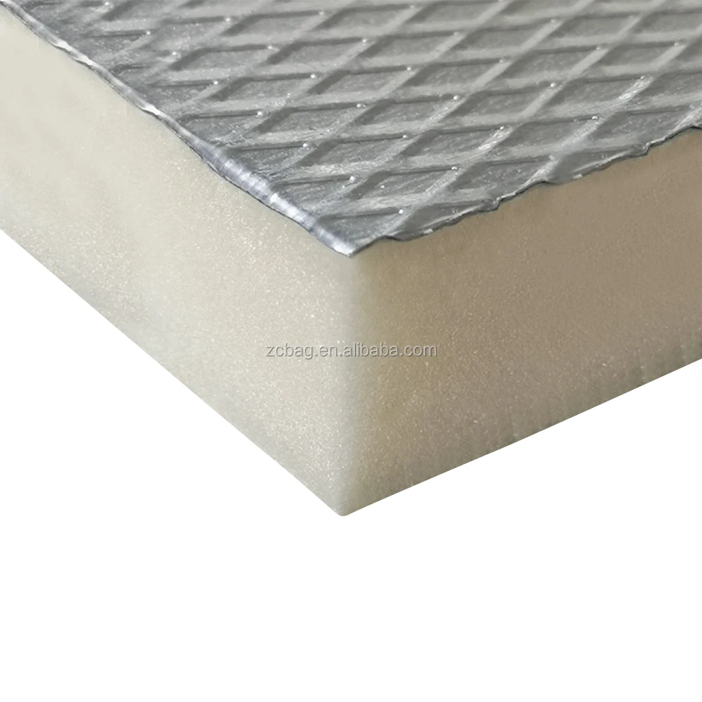 White polyisocyanurate PIR thermal insulation foam moisture barrier reflective aluminum foil foam roof panel