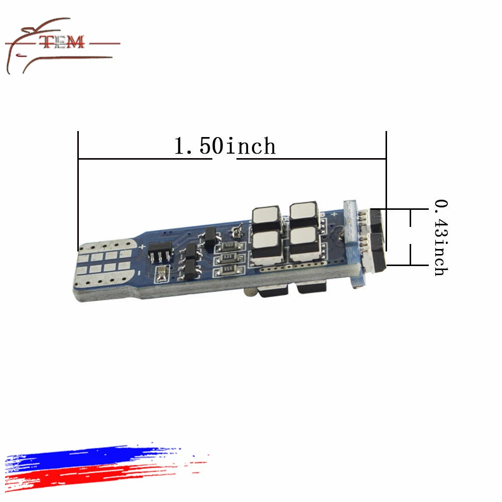 Colourful LED Light Bulbs T10 W5W With RF Remote Control 2825 Strobe RGB Car Interior License Plate Dome Door Light