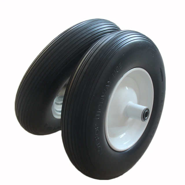 
16x4.00-8 Flat Free PU Solid Wheelbarrow Wheel 