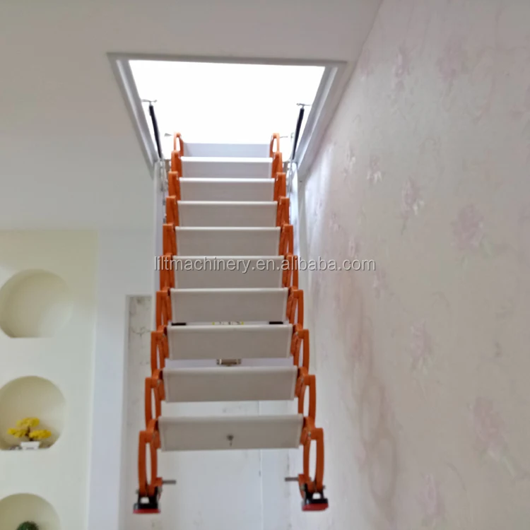 household loft ladder,magnesium-titanium folding attic stairs attic folding ladder