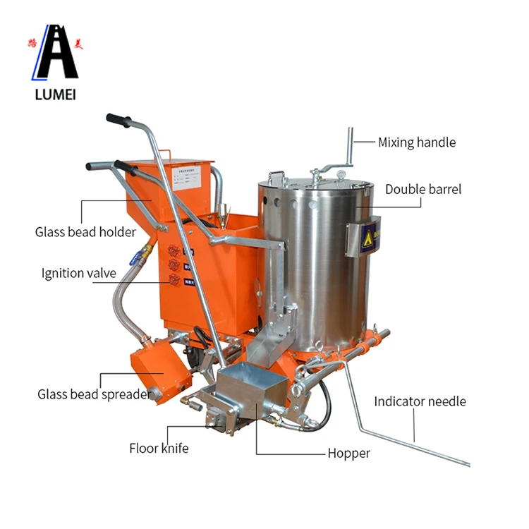 
Single Cylinder Preheating Hand Push Making Road Marking Shoe Line Marking Machine 
