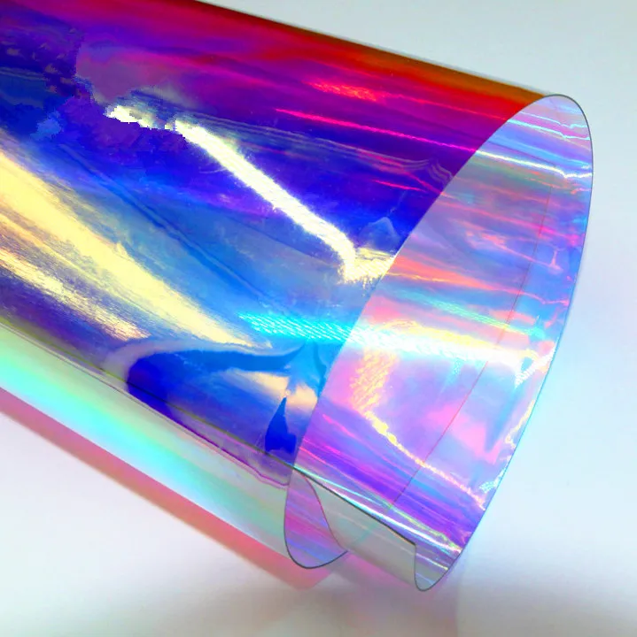 
Fixed-price 400micron Blue Gold Tint Transparent Reflective PVC Dichroic Film for Decoration Design 