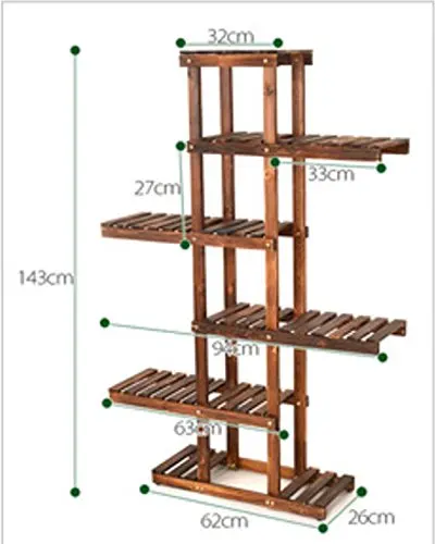 Bamboo Wooden Multi-storey Plant Flower Rack in Living Room Outdoor Indoor Pot Shelf
