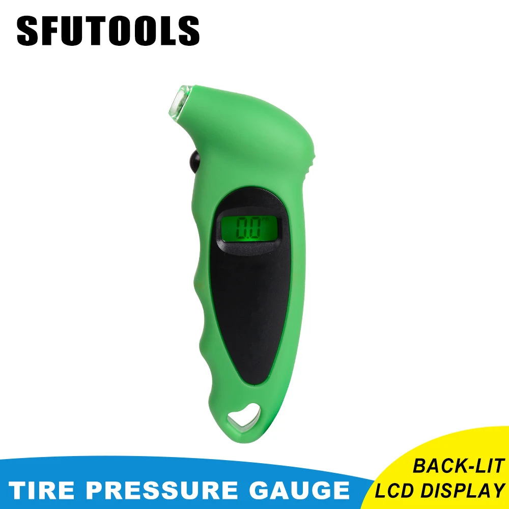 SFUTOOLS Bicycle Bike Car Tire Diagnostic LCD Display Universal Car Digital Tire Pressure Tool Gauge Tpms Tyre Valve 3-150psi Ce