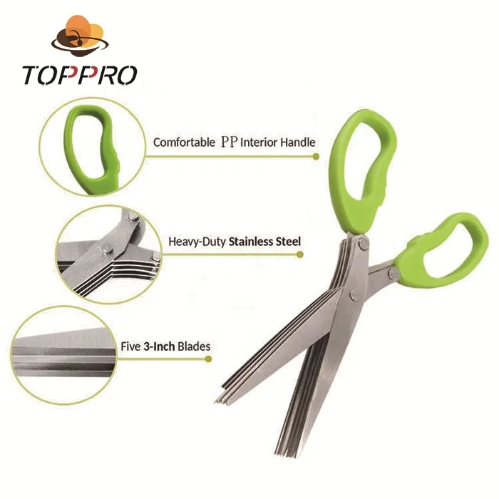 
Professional Stainless Steel 5 Blades Kitchen tailor Scissors Herb Scissors With Comb 