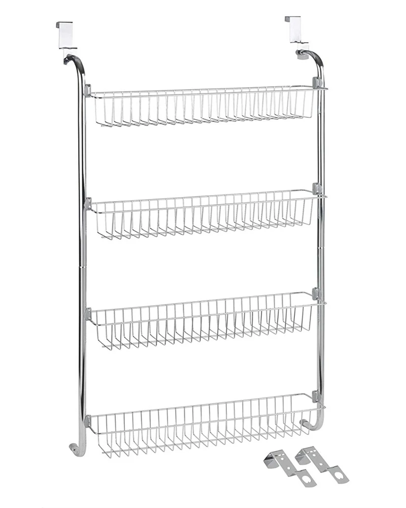 Most Popular Kitchen Accessories 4-tier Stainless Steel Wall Mount Storage Rack Wire Mesh Kitchen Spice Rack