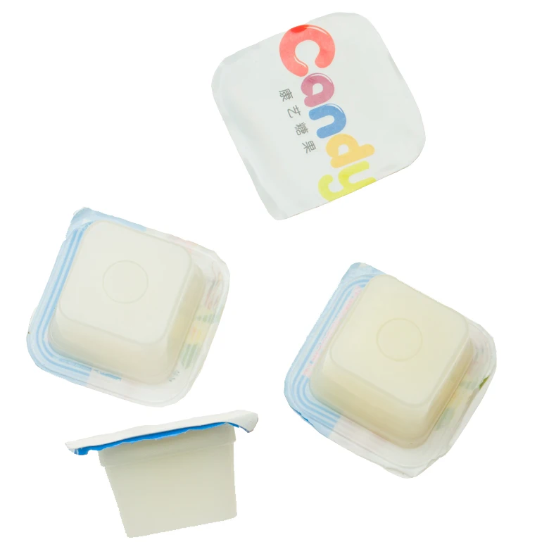 
 mini square shape yogurt flavor pudding jelly  