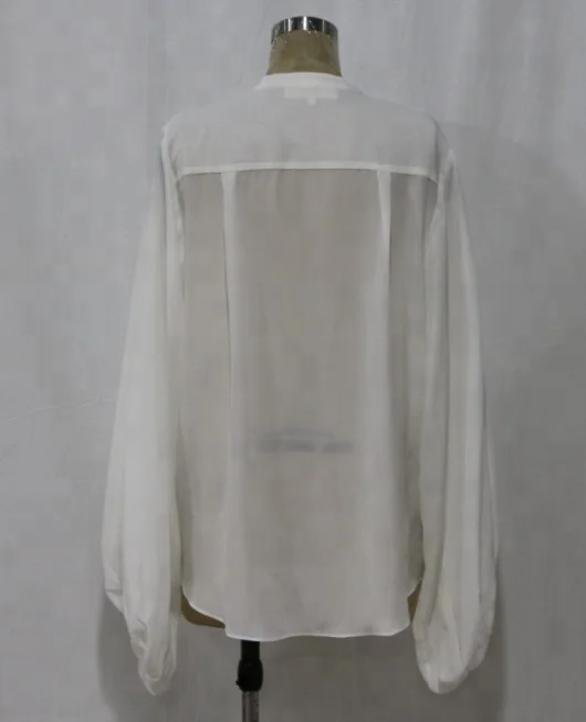 China Manufacturer High-end Plain Colors Silk Women Shirt MAW18023