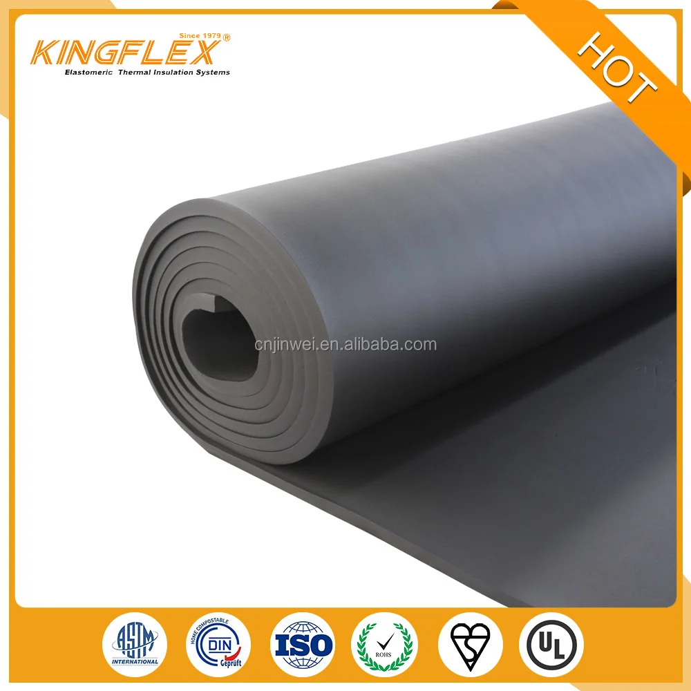 fit rubber insulation sheet on central air condition duct
