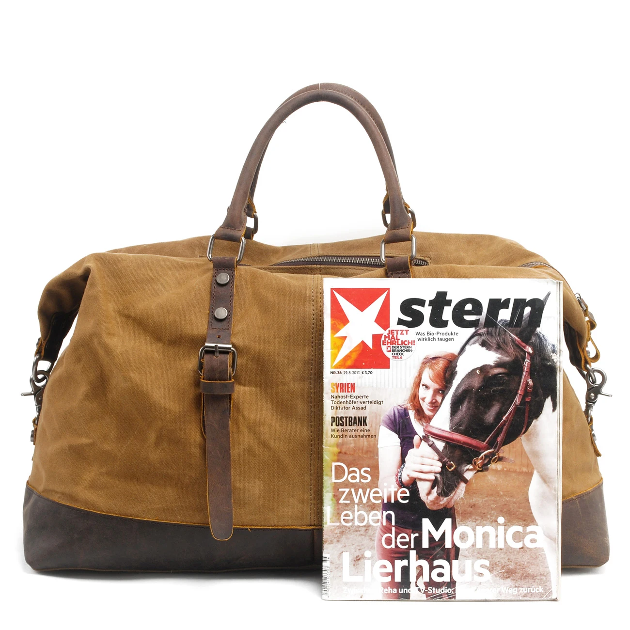 T 831-2K XL Wholesale Vintage Waterproof Duffel Weekender Bag Waxed Canvas Bag