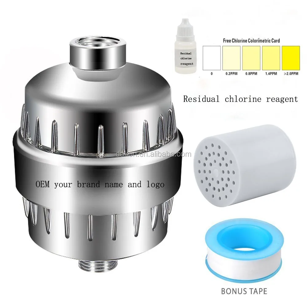 2024 best Bright OEM 3 Stage Chromed Shower Water Filter With KDF Cartridge