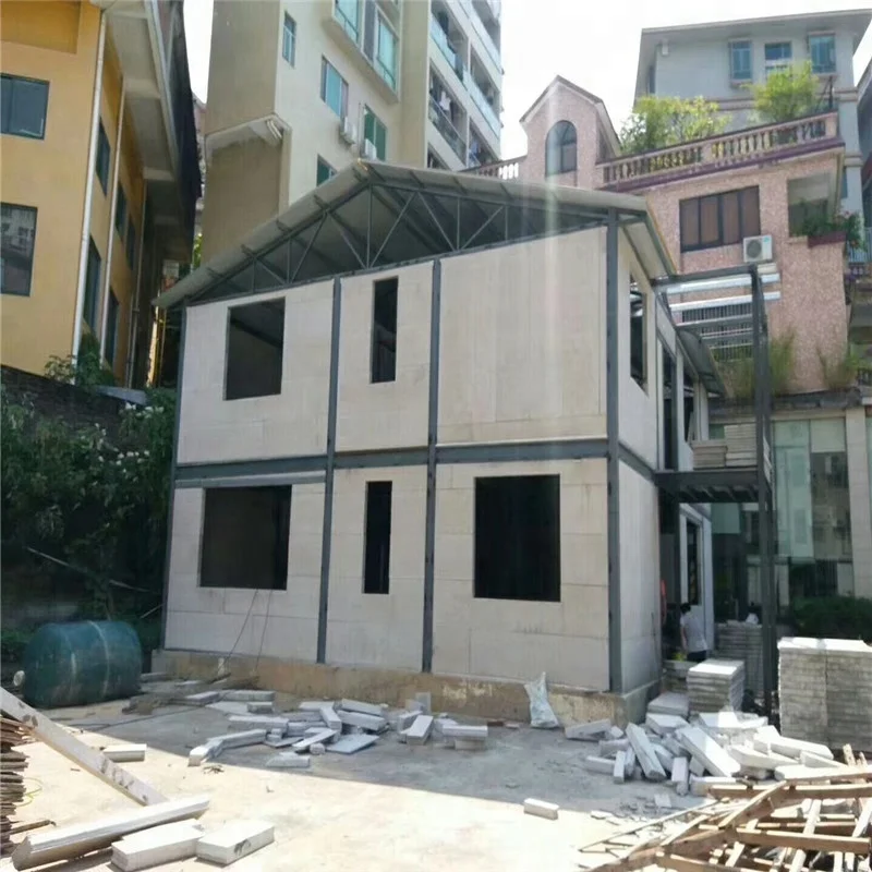 Prefabricated House Light Steel Frame Precast Concrete House EPS Cement board Villa