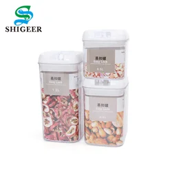 Bulk Buy Customized Square Type 0.5L 0.8L 1.2L Transparent Cover Plastic 3 Set Of Food Storage Boxes