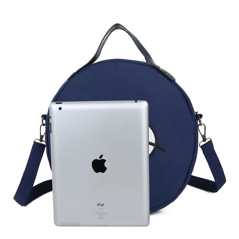 Round canvas convertible bag backpack