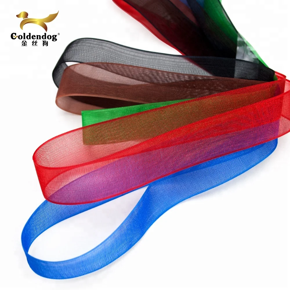 Cheap factory selling sheer ribbon wholesale rainbow organza ribbon