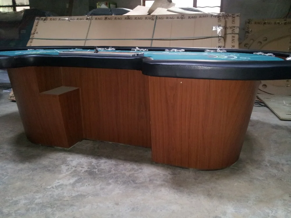 professional custom baccarat table with wooden legs dimension 238*106*75cm