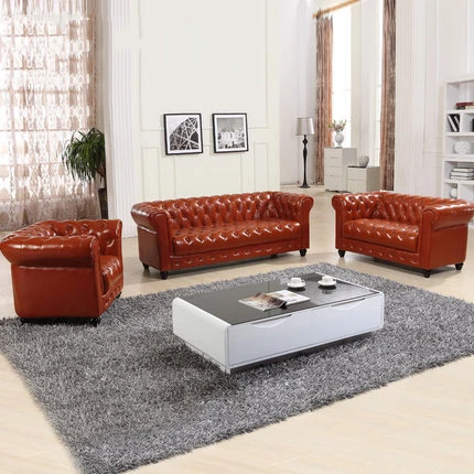 2018 Heated Furniture Italian leather Sofa Set With Wooden Leg