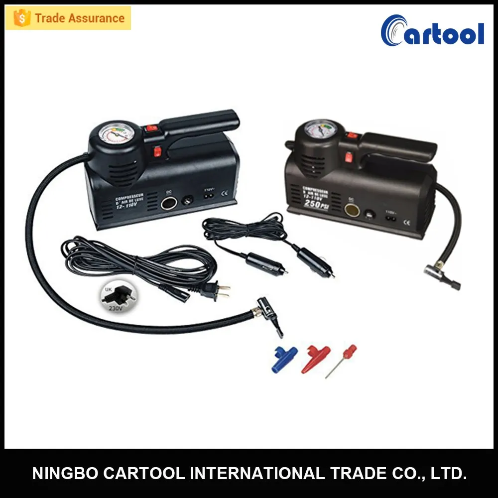 
220v 110v 12v dual power input electric air compressor tyre inflator 