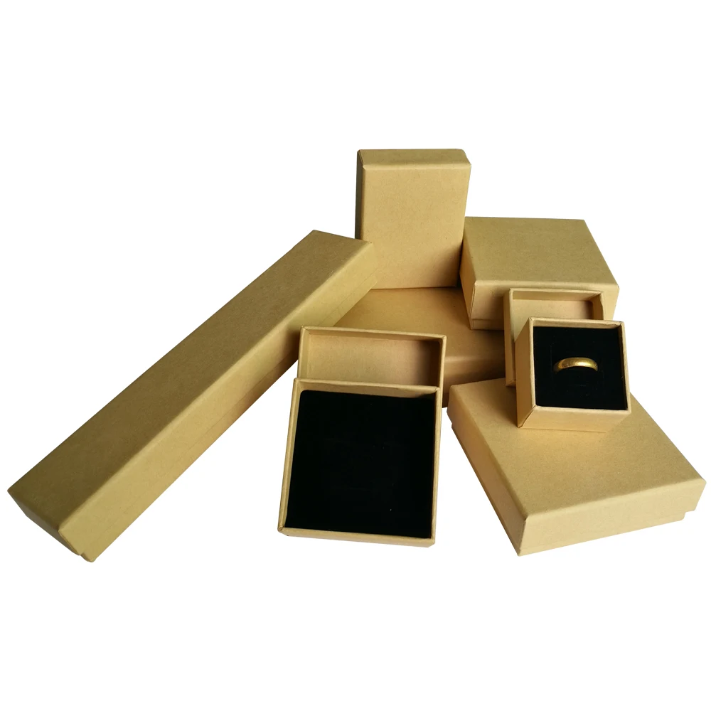 Custom logo print kraft packaging jewelry paper box