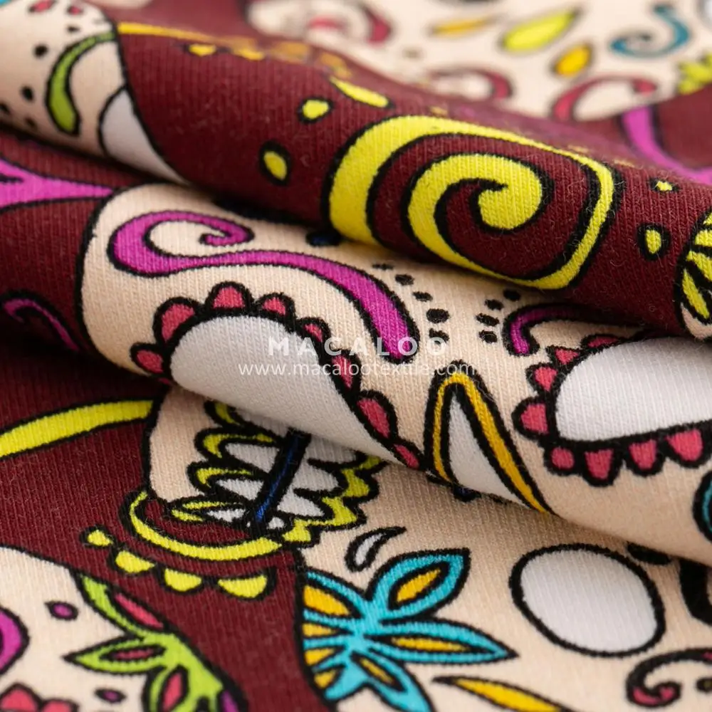 Digital print french terry cotton spandex blend fabric for hoodie