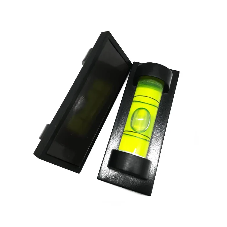 Magnetic stripe mini bubble level