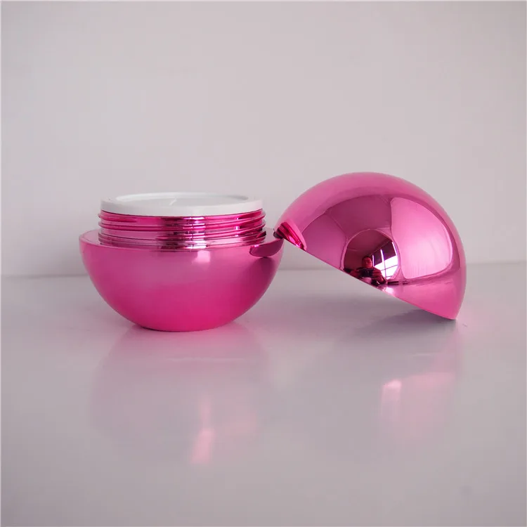 
15g 30g 50g Sphericity Acrylic Skin Cream Jar Pinky Spherical Plastic Cosmetic Packing Jar Sphere Frosted Jar for Body Care 