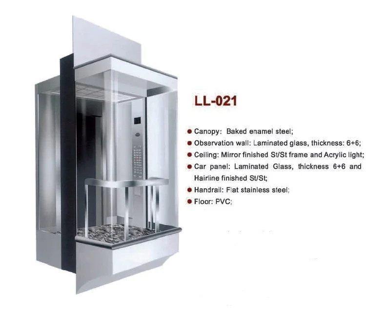CE EAC certified Safe and Stable Functions Competitive Price Panorama Elevator