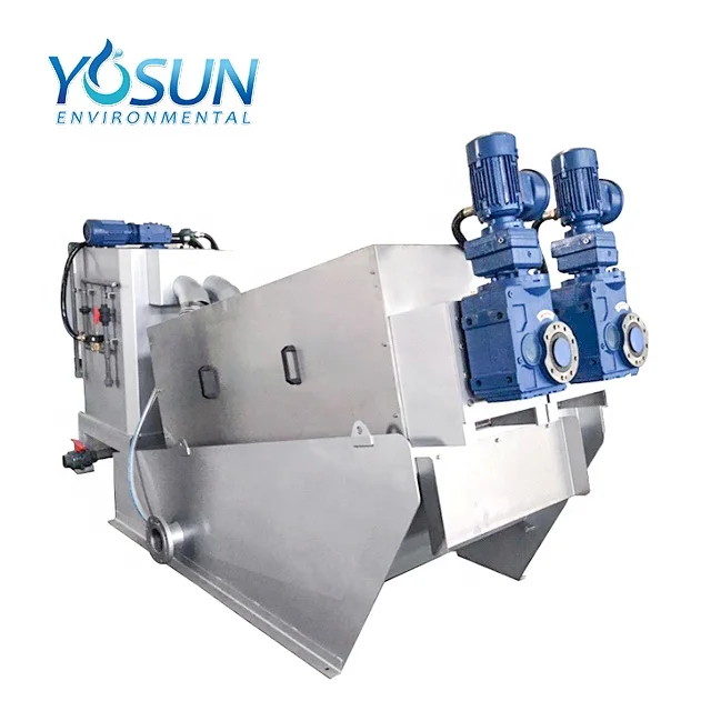Screw press sludge dewatering machine for sludge dewatering