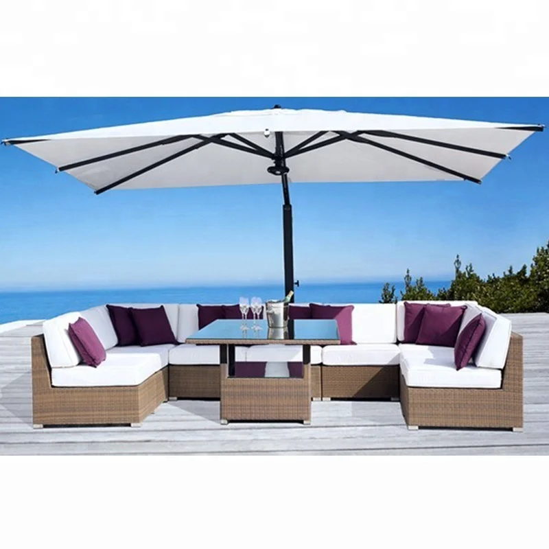 factory hot sale popular style low cost outdoor wicker rattan furniture garden rattan sofa patio sun lounge SCSF-126