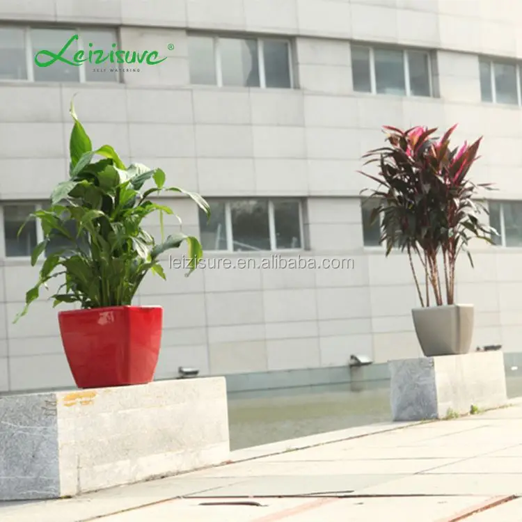 cheap glazed flower square plant pot plastic pot