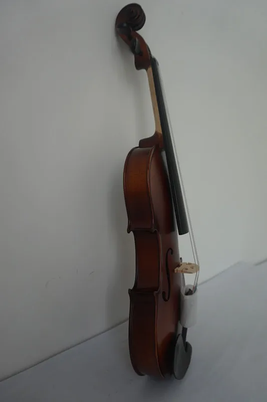 
Wholesale 4/4 solid flame maple dark matte red brown professional violin made in China 