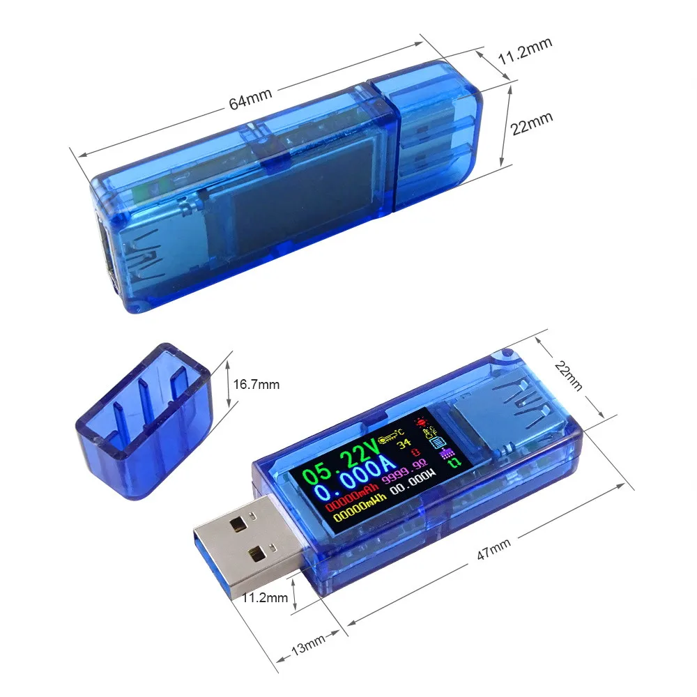  RD AT34 USB 3 0 тестер постоянного напряжения тока Вольтметр Амперметр цветной ЖК-дисплей зарядное устройство для аккумулятора внешний аккумулятор
