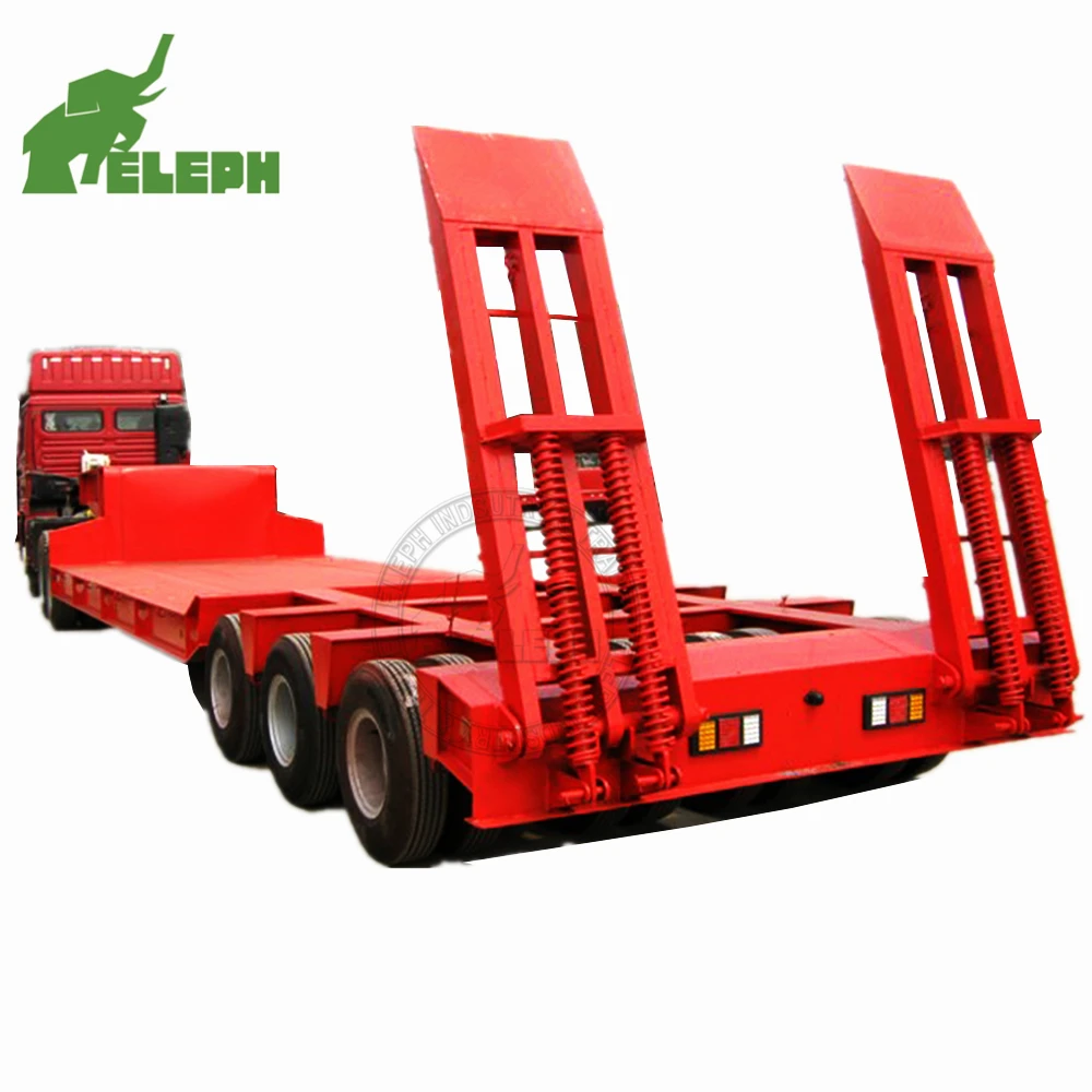 2Lines 4 Axles 3 Line 6 Axle 4 Line 8 Axle 80 - 150 T Lowbed Loading Truck Semi Towing Lowboy Trailer