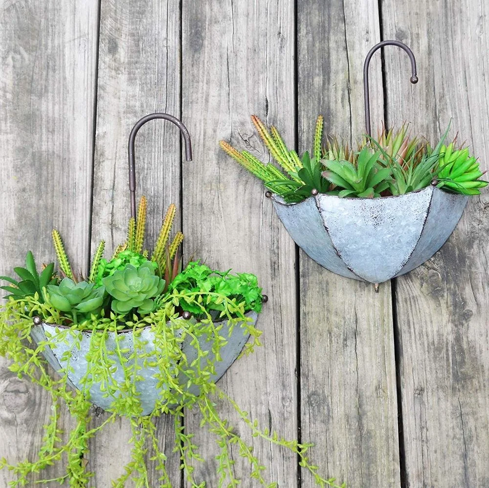 
Metal Umbrella Hanging Wall Planter Flower Holder 