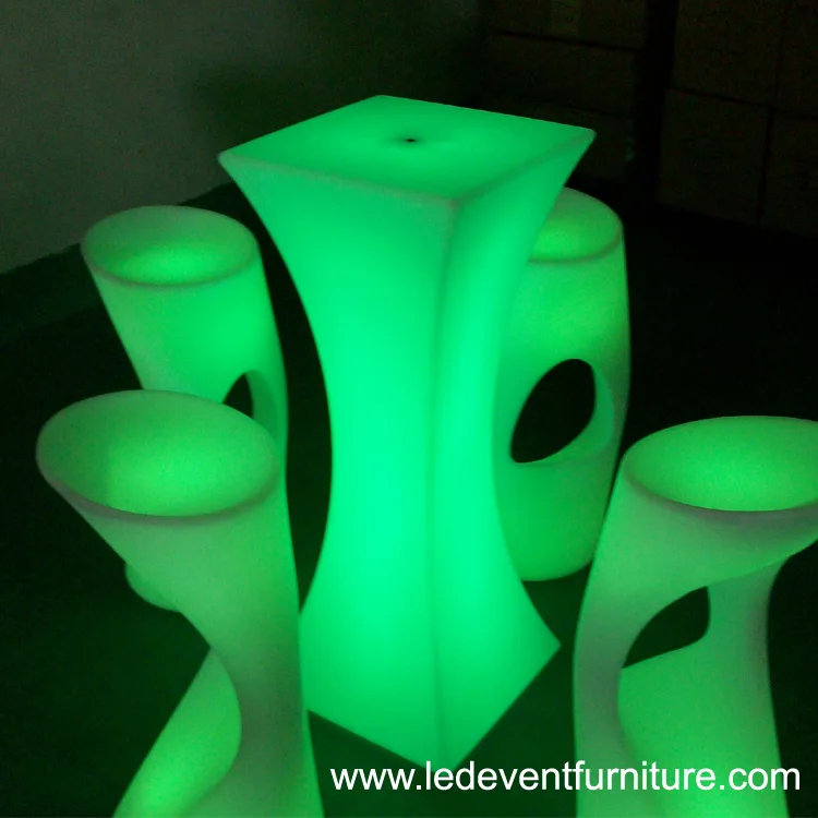 16 color change rechargeable illuminated LED cocktail table
